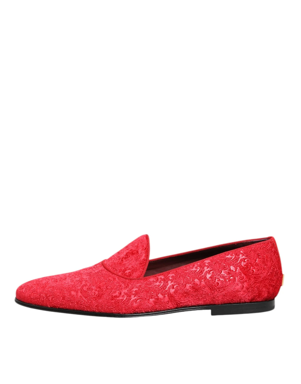 Dolce & Gabbana Red Jacquard Loafers Formal Men Dress Shoes - EU44/US11 - Flats
