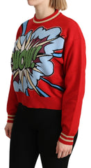 Dolce & Gabbana Red Knitted Cashmere Cartoon Top Sweater - Sweaters
