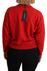 Dolce & Gabbana Red Knitted Cashmere Cartoon Top Sweater - Sweaters