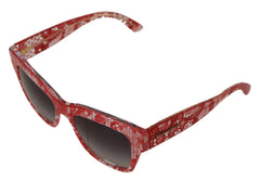 Dolce & Gabbana Red Lace Acetate Rectangle Shades DG4231F Sunglasses - Sunglasses