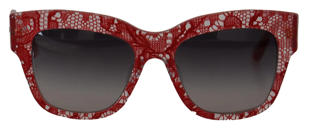 Dolce & Gabbana Red Lace Acetate Rectangle Shades DG4231F Sunglasses - Sunglasses