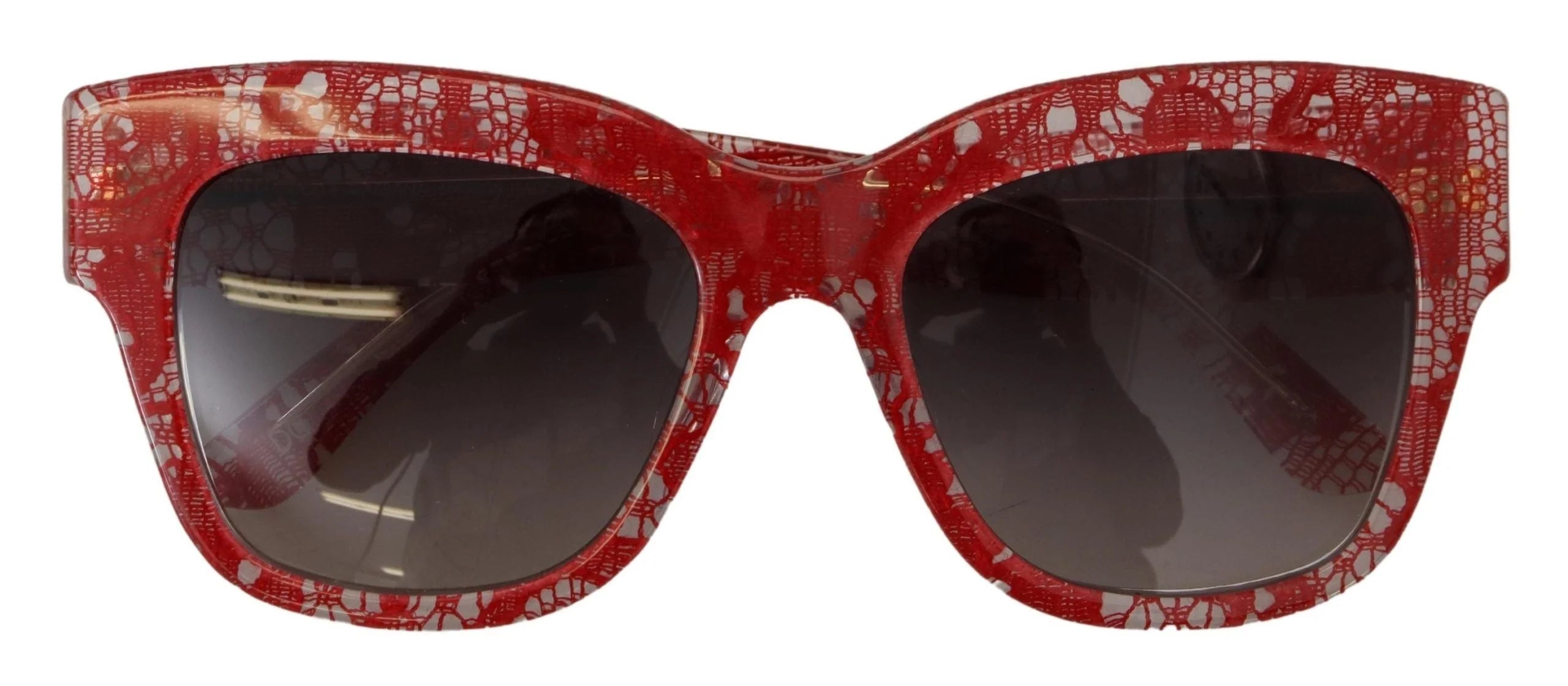 Dolce & Gabbana Red Lace Acetate Rectangle Shades DG4231F Sunglasses - Sunglasses