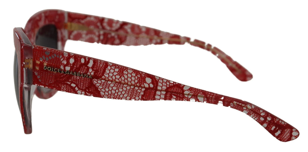 Dolce & Gabbana Red Lace Acetate Rectangle Shades DG4231Sunglasses - Sunglasses