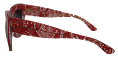 Dolce & Gabbana Red Lace Acetate Rectangle Shades DG4231Sunglasses - Sunglasses