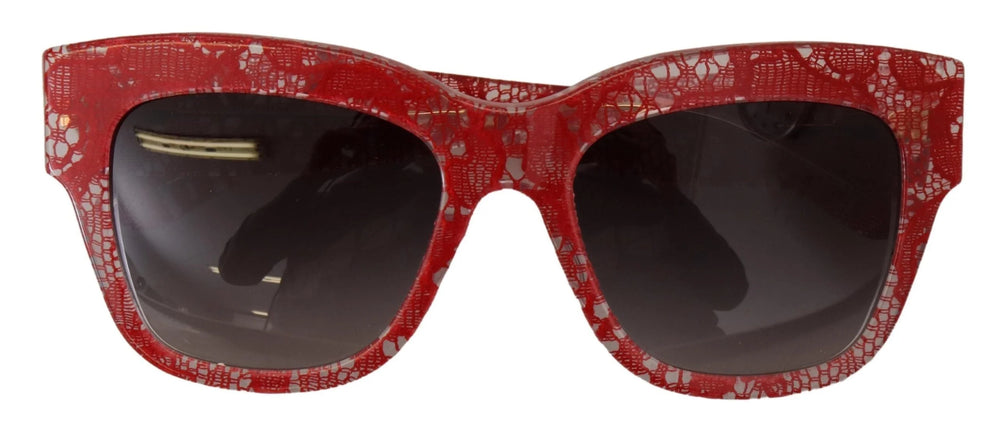 Dolce & Gabbana Red Lace Acetate Rectangle Shades DG4231Sunglasses - Sunglasses
