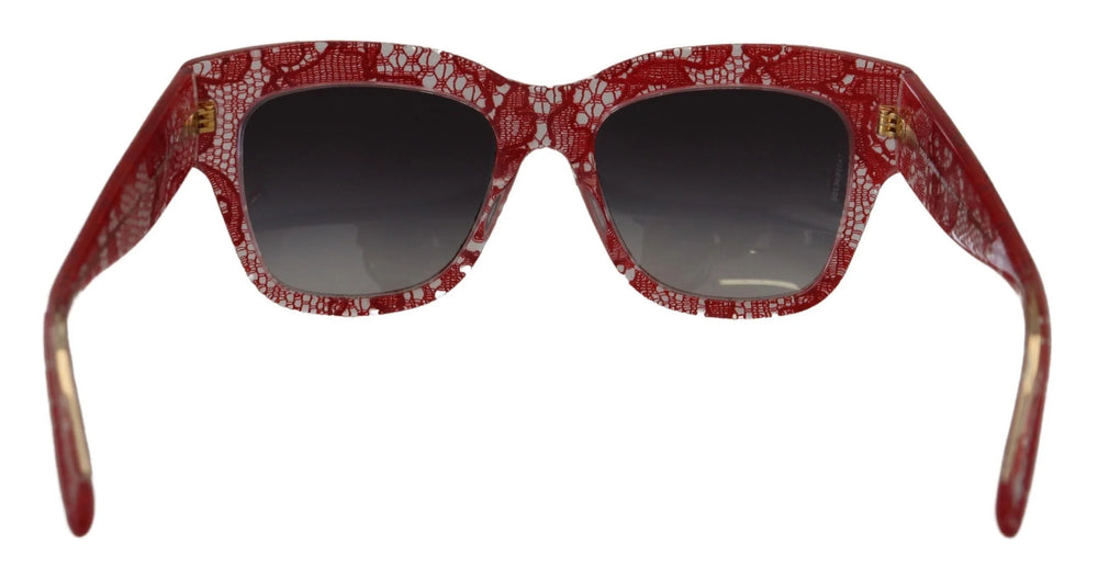 Dolce & Gabbana Red Lace Acetate Rectangle Shades DG4231Sunglasses - Sunglasses