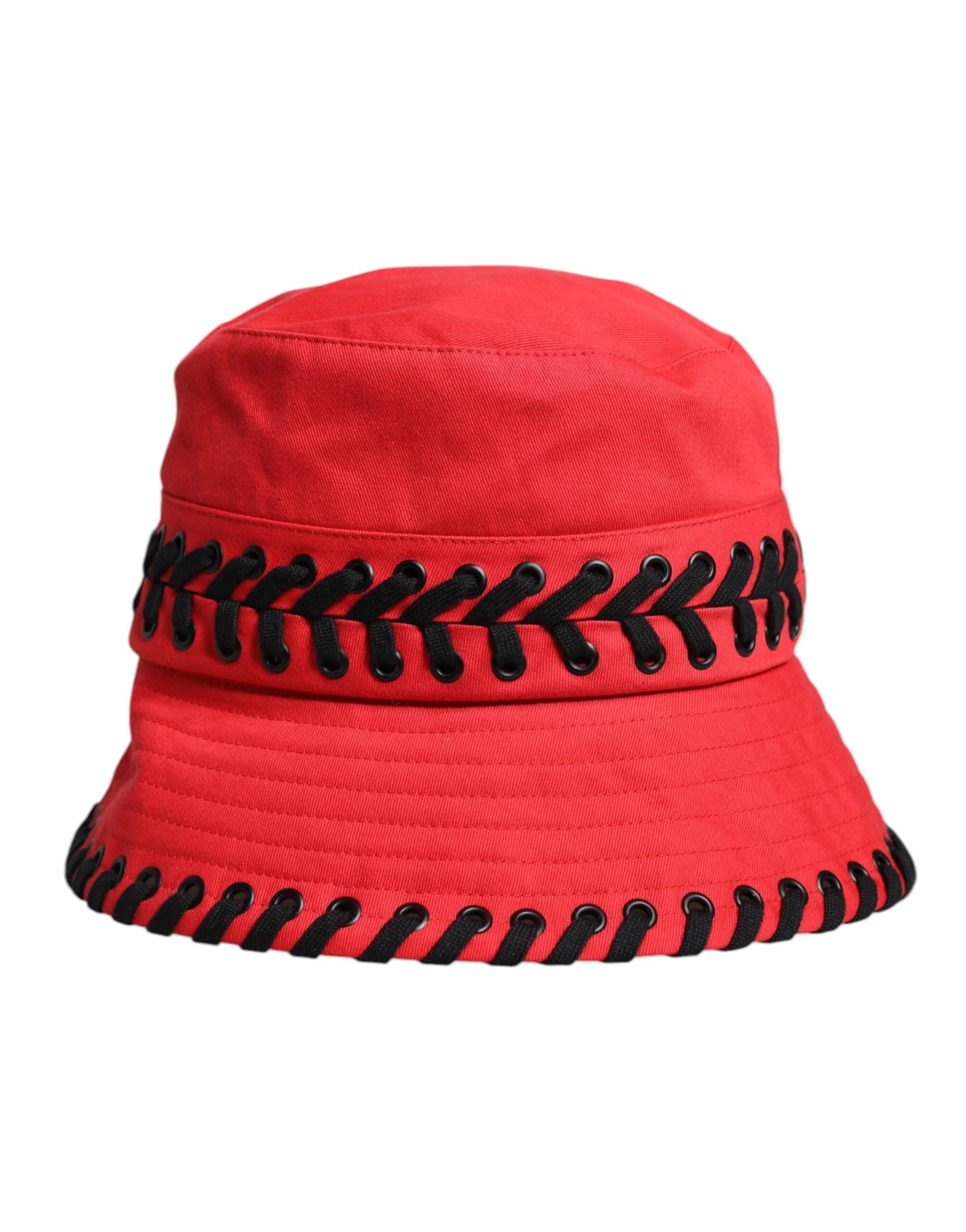 Dolce & Gabbana Red Lace Polyester Wide Brim Bucket Hat - 57 cm|S - Bucket Hats