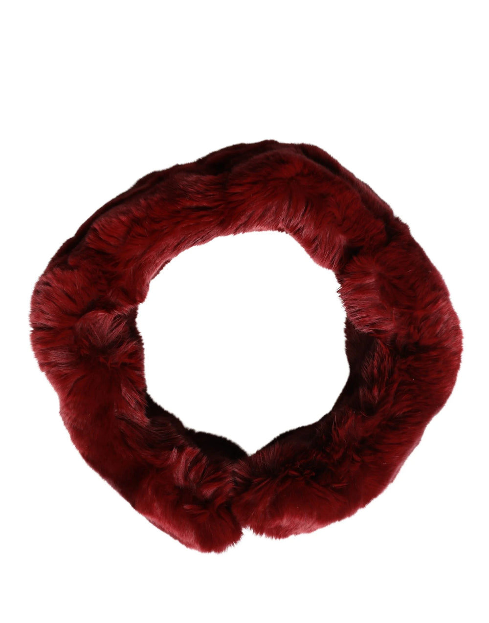 Dolce & Gabbana Red Lamb Fur Collar Women Neck Wrap 50cm x 8cm Scarf - Scarves & Shawls