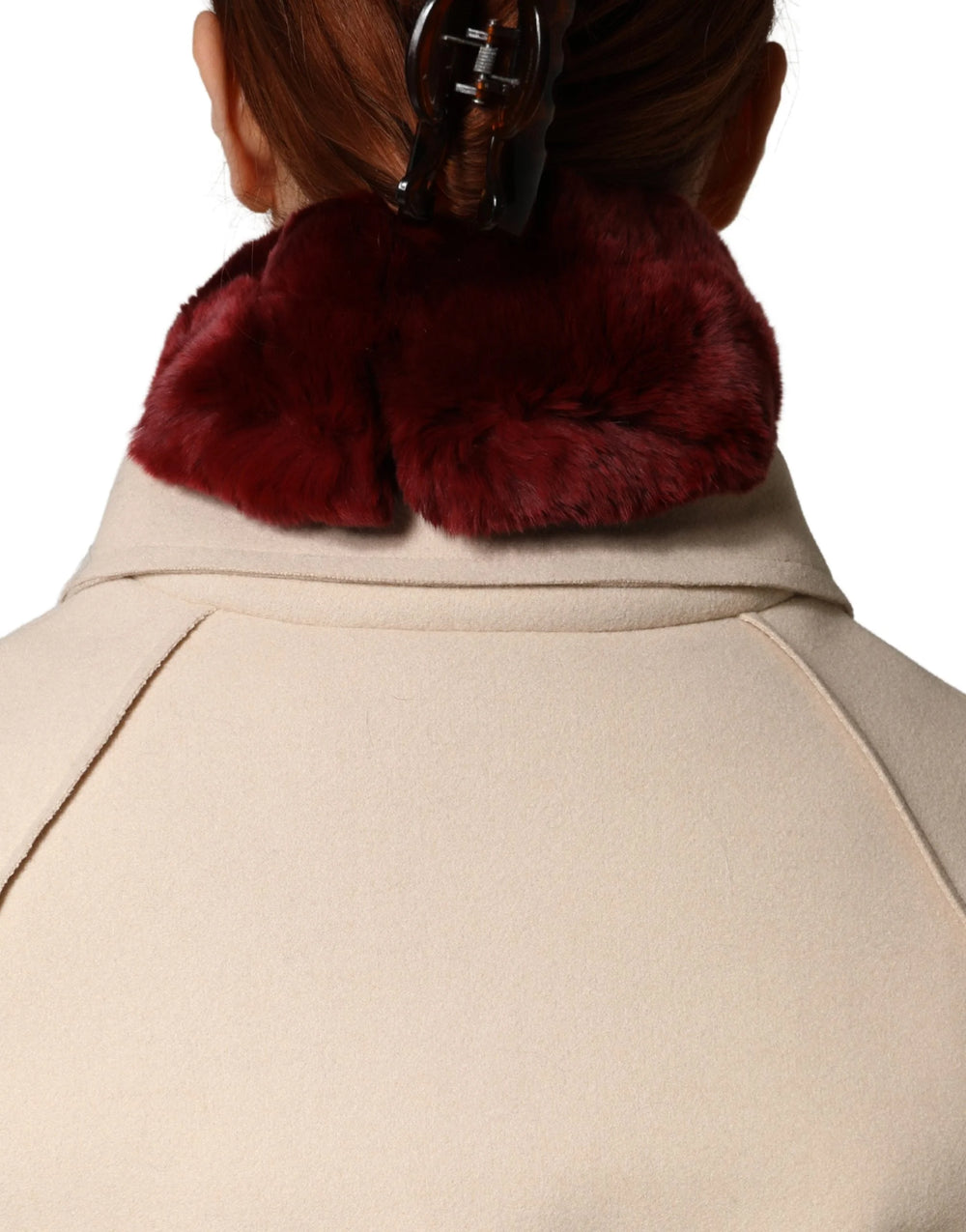 Dolce & Gabbana Red Lamb Fur Collar Women Neck Wrap 50cm x 8cm Scarf - Scarves & Shawls