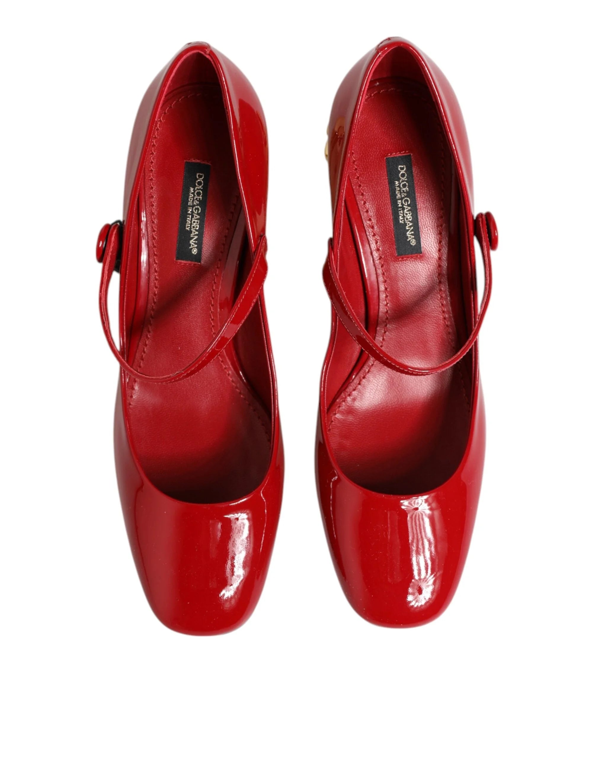 Dolce & Gabbana Red Leather DG Logo Heels Sandals Shoes - EU35.5/US5 - Heels