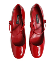 Dolce & Gabbana Red Leather DG Logo Heels Sandals Shoes - EU35.5/US5 - Heels