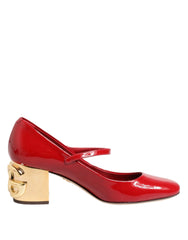 Dolce & Gabbana Red Leather DG Logo Heels Sandals Shoes - EU35.5/US5 - Heels