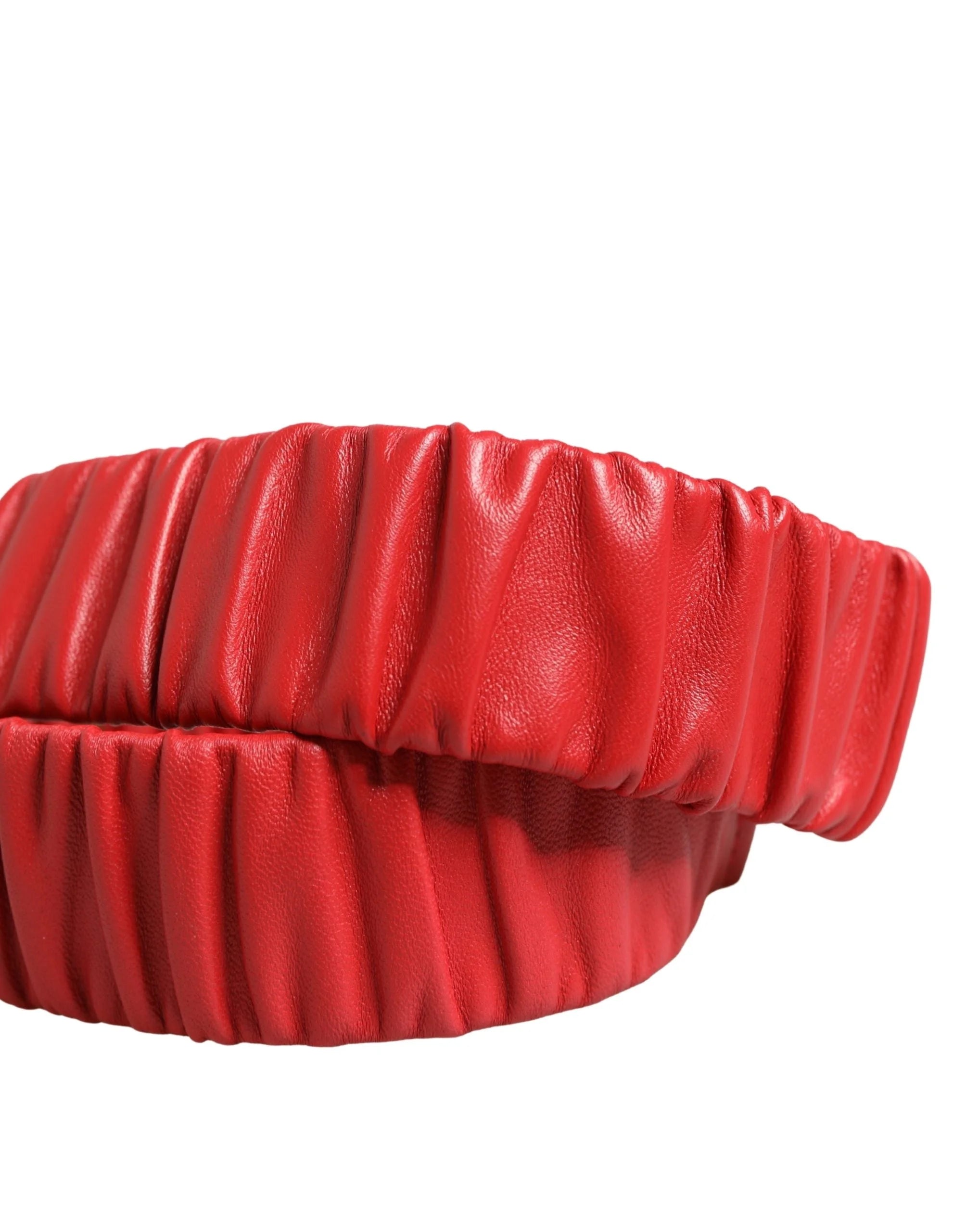 Dolce & Gabbana Red Leather Gold Heart Metal Buckle Belt - 90 cm / 36 Inches