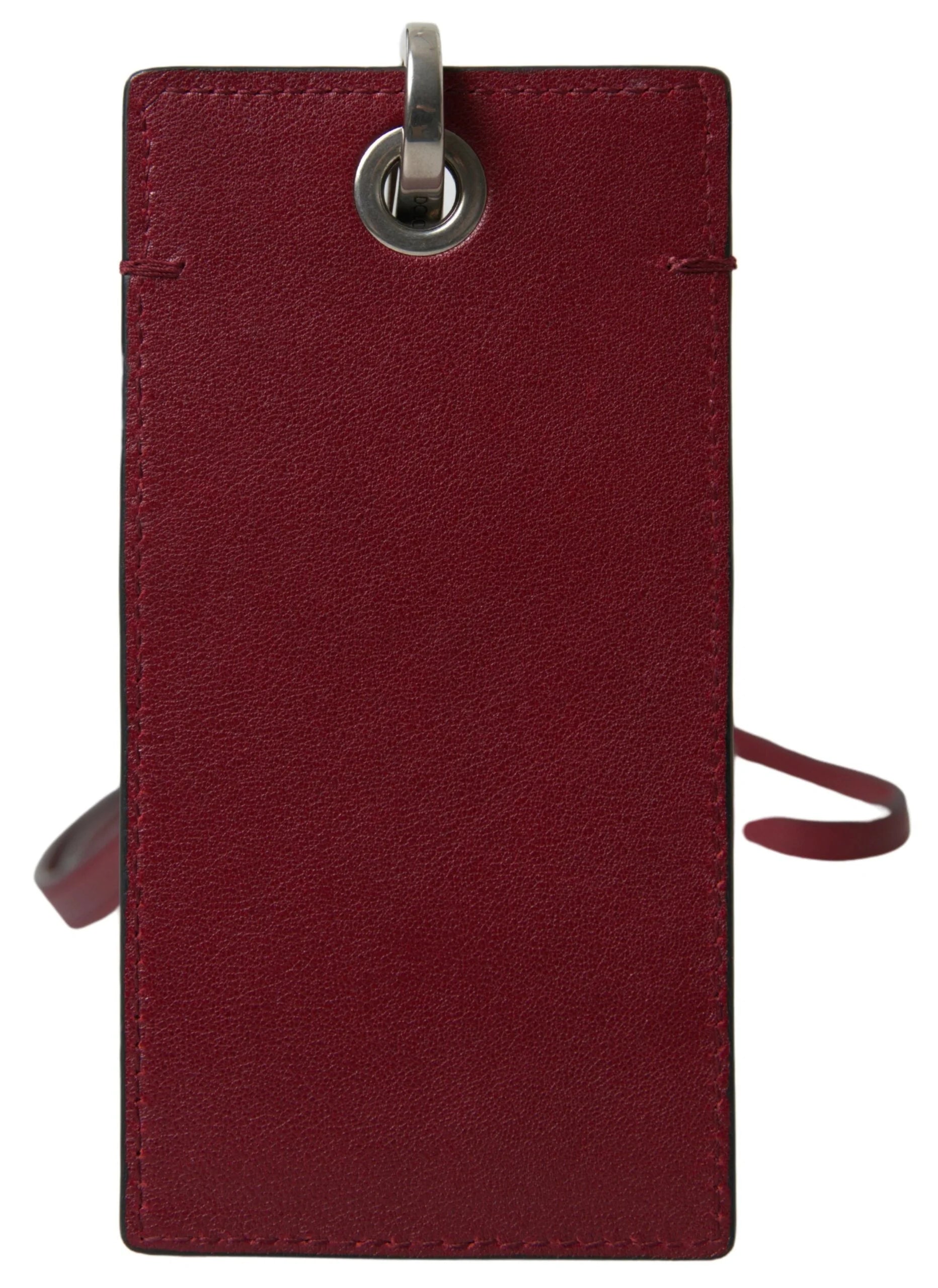 Dolce & Gabbana Red Leather Lanyard Logo Slim Card Holder Men Wallet - Neck Pouches