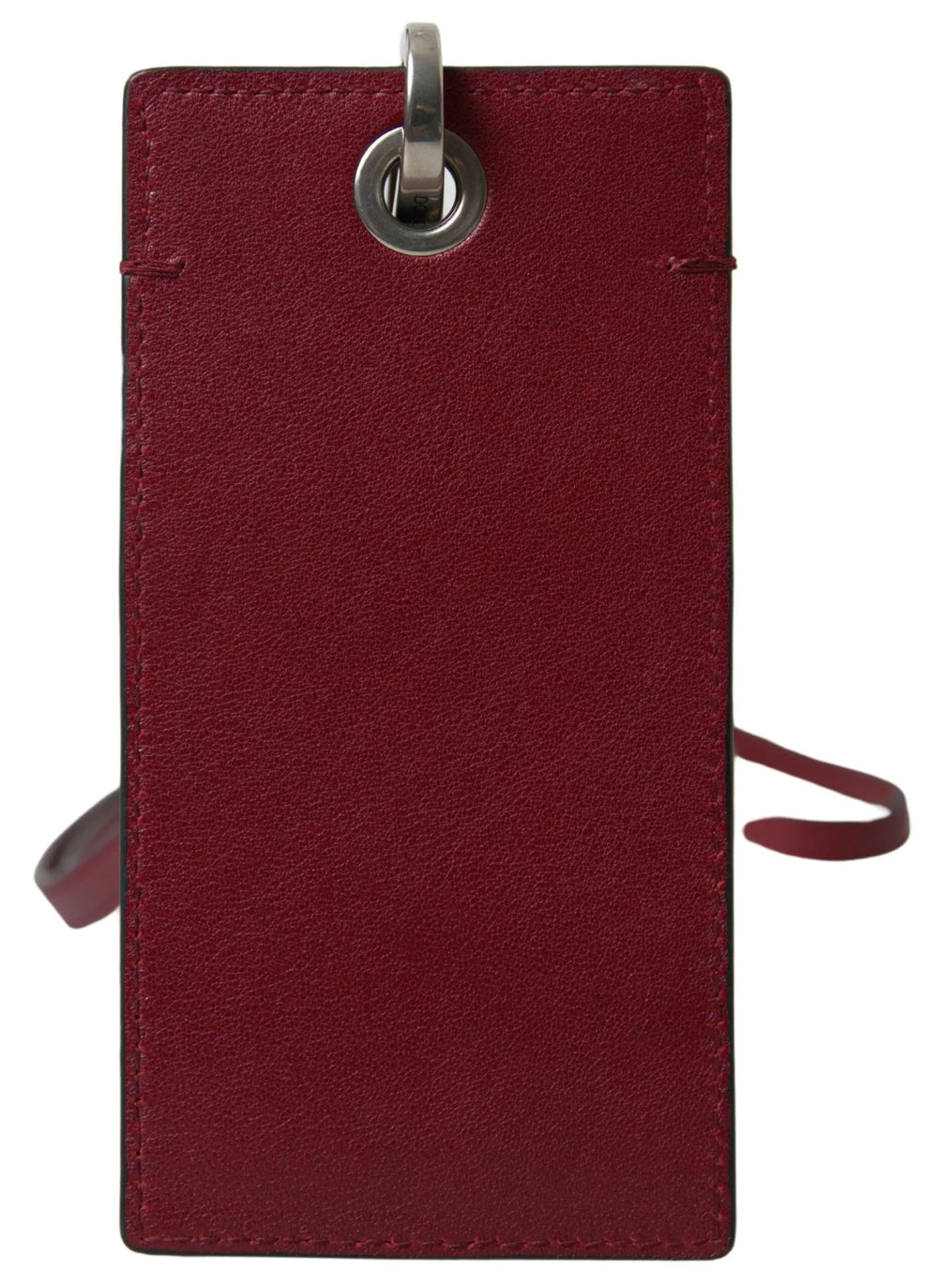 Dolce & Gabbana Red Leather Lanyard Logo Slim Card Holder Men Wallet - Neck Pouches