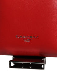 Dolce & Gabbana Red Leather Logo Zip Around Card Holder Wide Strap Wallet (Copy) - Wallets