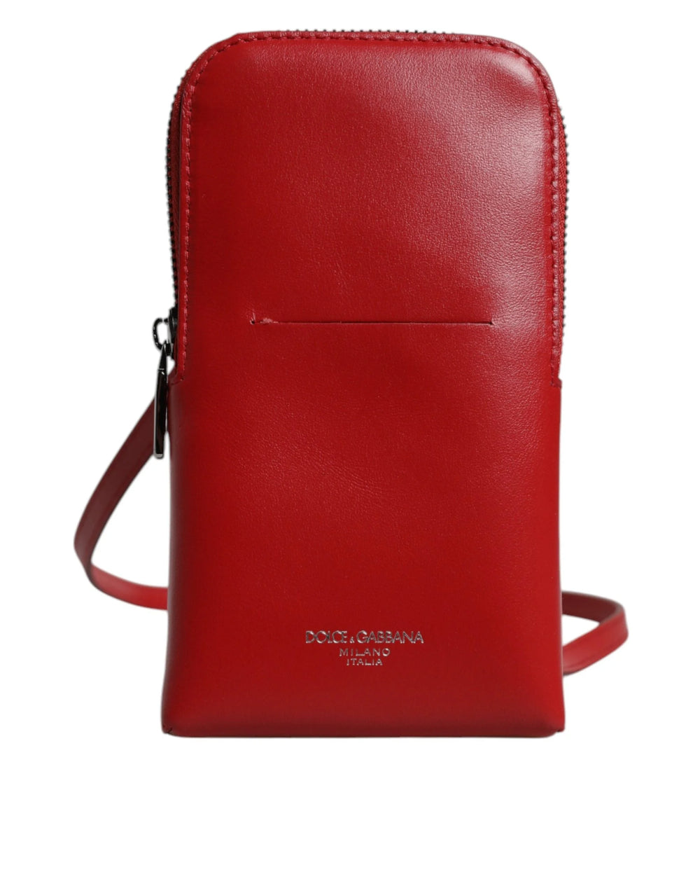 Dolce & Gabbana Red Leather Purse Phone Sling Crossbody Neck Strap Bag - Cross Body Bags