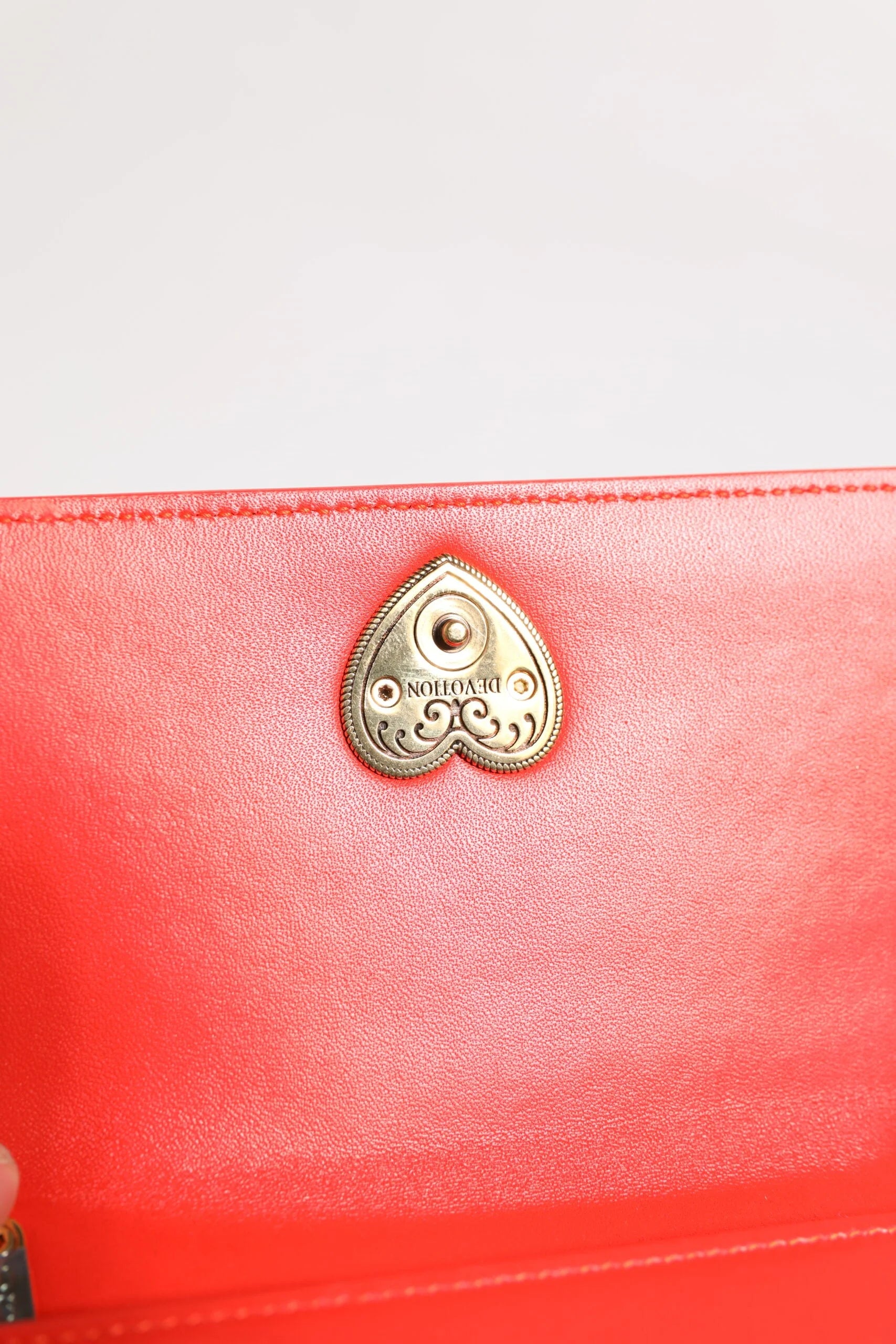 Dolce & Gabbana Red Leather Quilted Devotion Crossbody Phone Cover Bag - Cross Body Bags