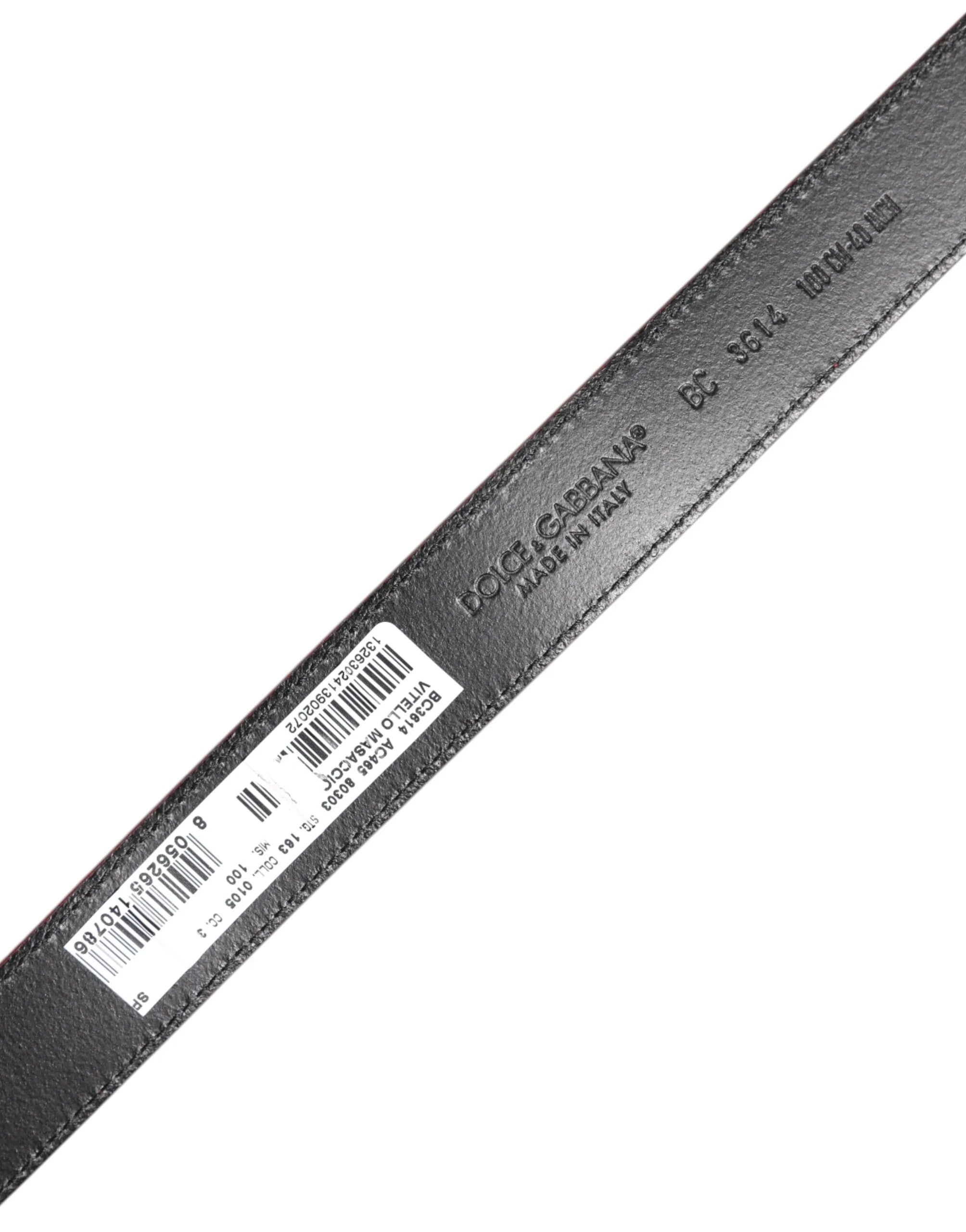 Dolce & Gabbana Red Leather Silver Tone Metal Buckle Belt - 95 cm / 38 Inches - Belts
