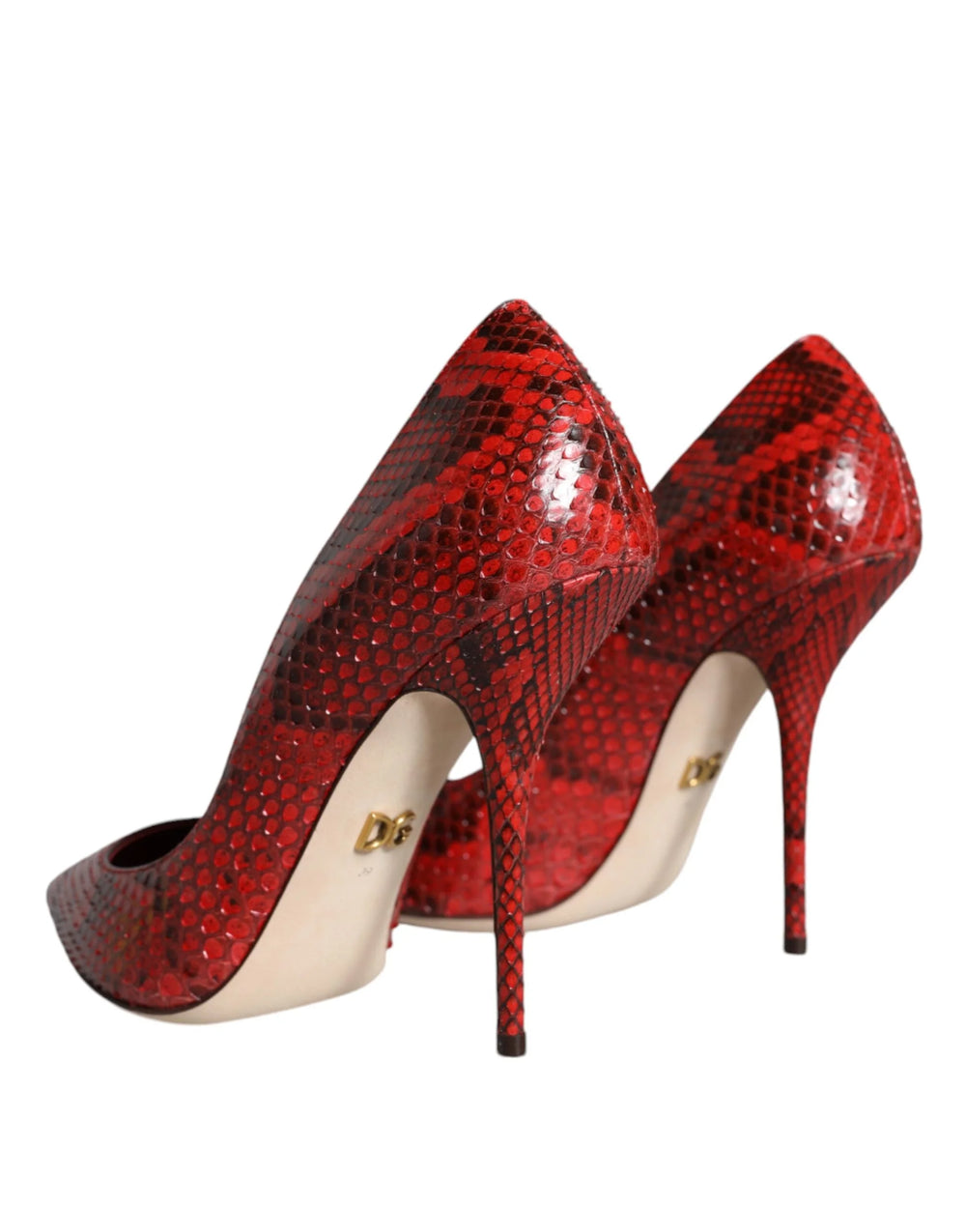 Dolce & Gabbana Red Leather Stiletto High Heels Pumps Shoes - Heels