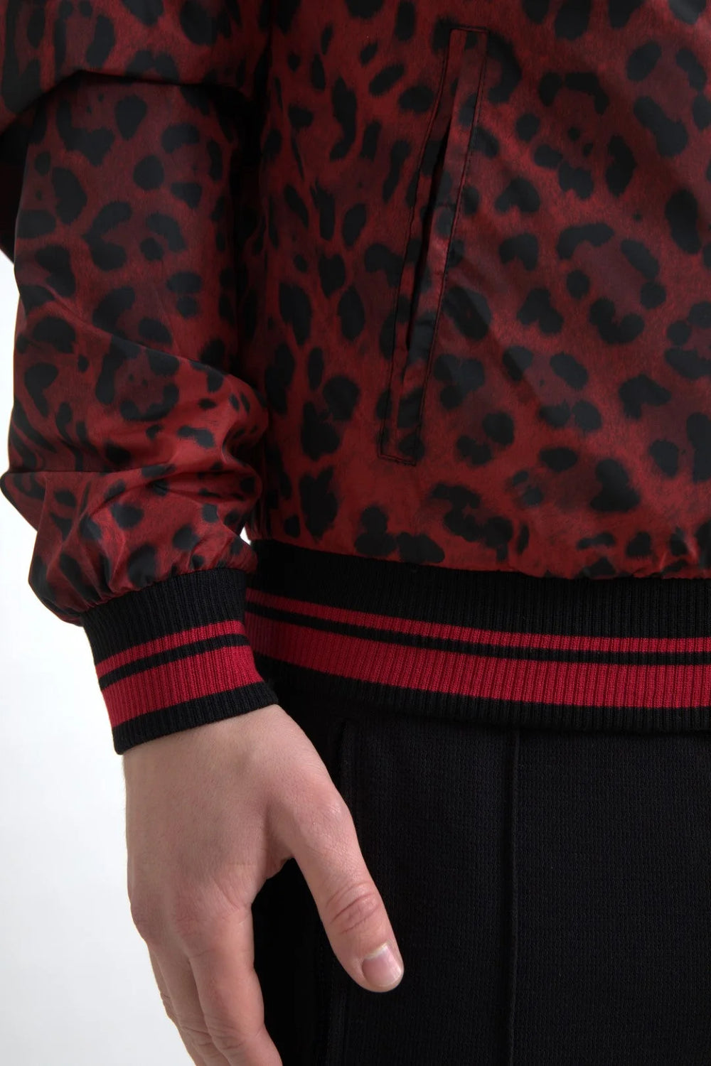 Dolce & Gabbana Red Leopard Bomber Short Coat Jacket - Bomber Jackets