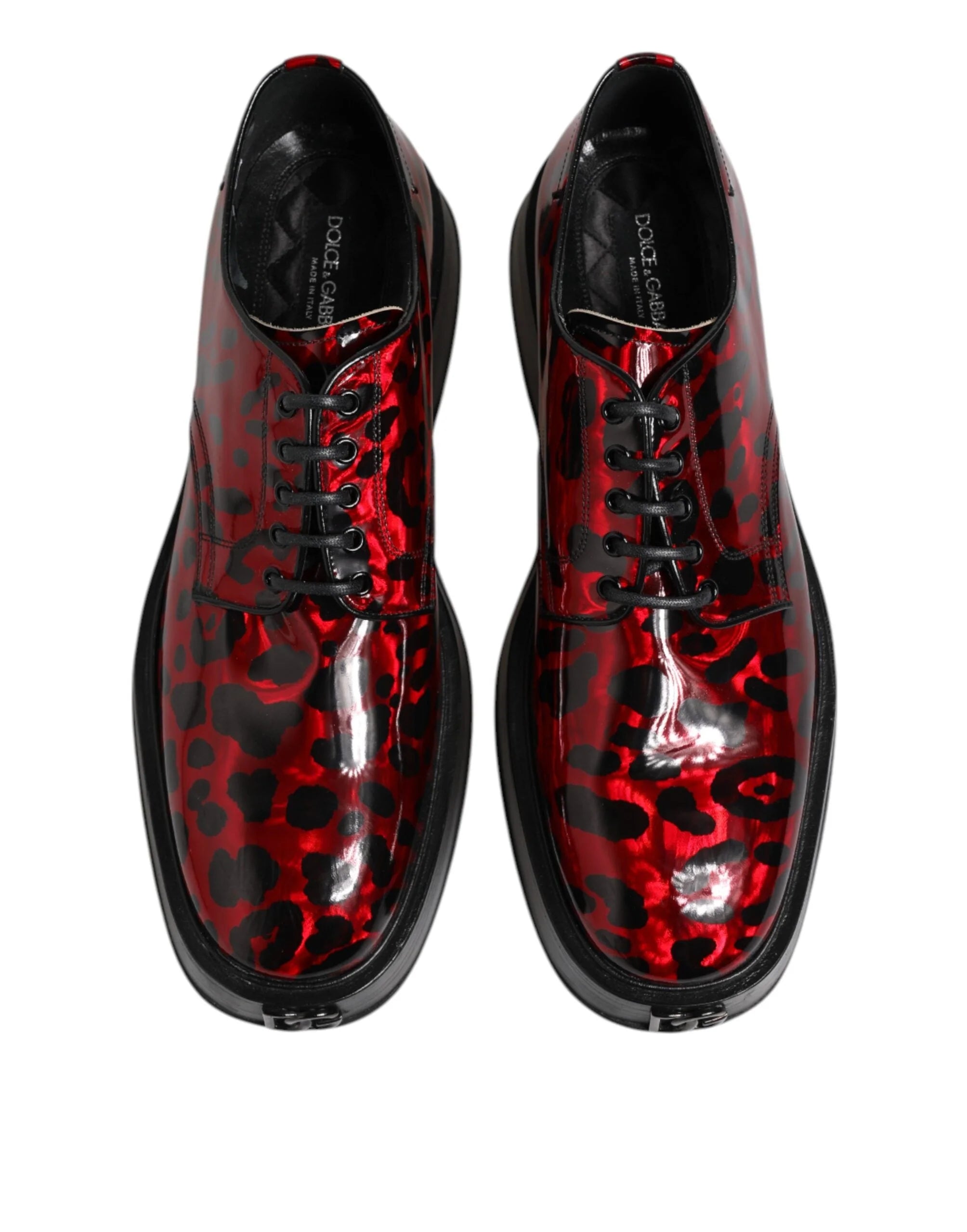 Dolce & Gabbana Red Leopard Derby Formal Men Dress Shoes - EU44/US11 - Shoes