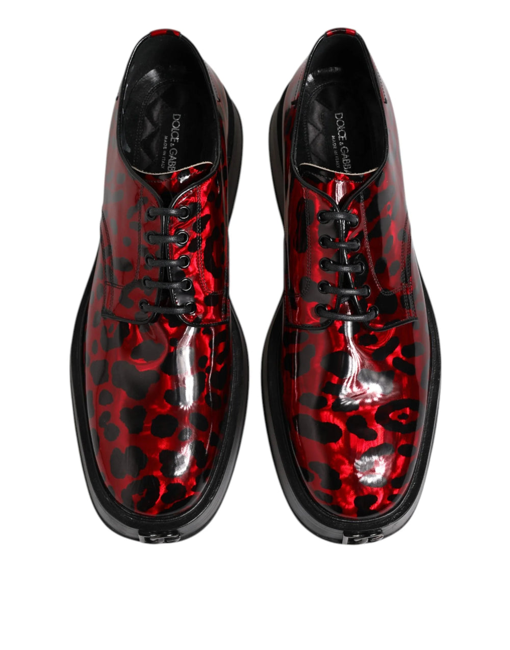 Dolce & Gabbana Red Leopard Derby Formal Men Dress Shoes - EU44/US11 - Shoes