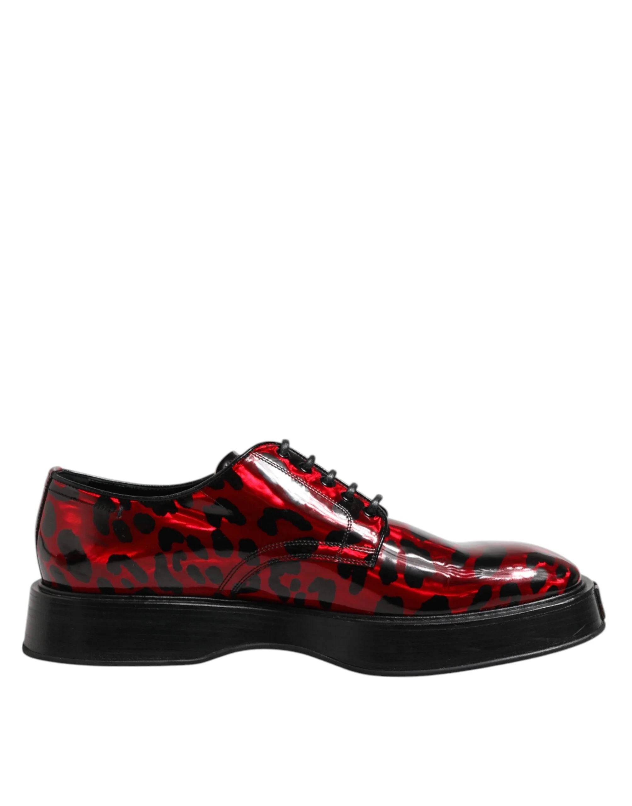 Dolce & Gabbana Red Leopard Derby Formal Men Dress Shoes - EU44/US11 - Shoes