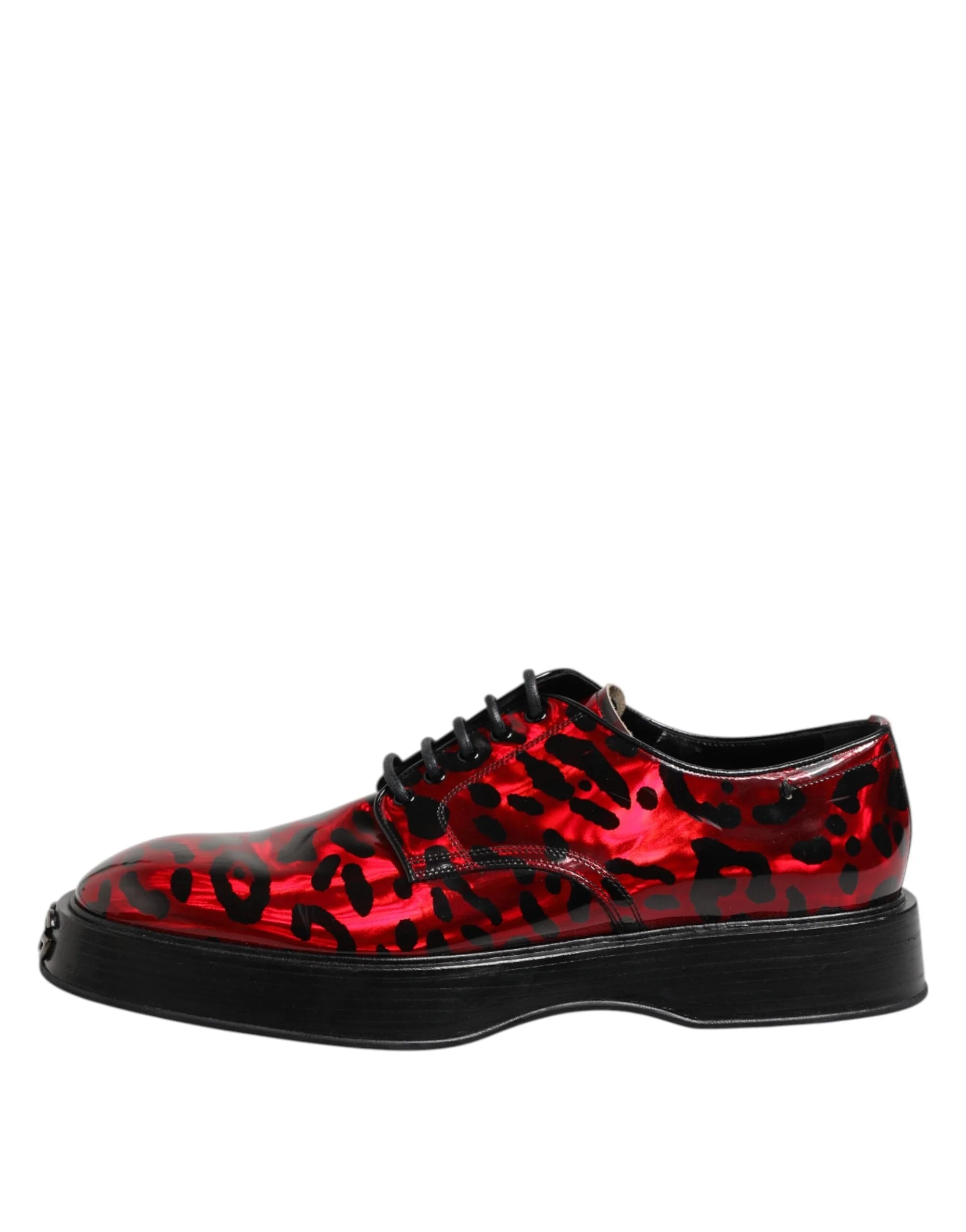 Dolce & Gabbana Red Leopard Derby Formal Men Dress Shoes - EU44/US11 - Shoes