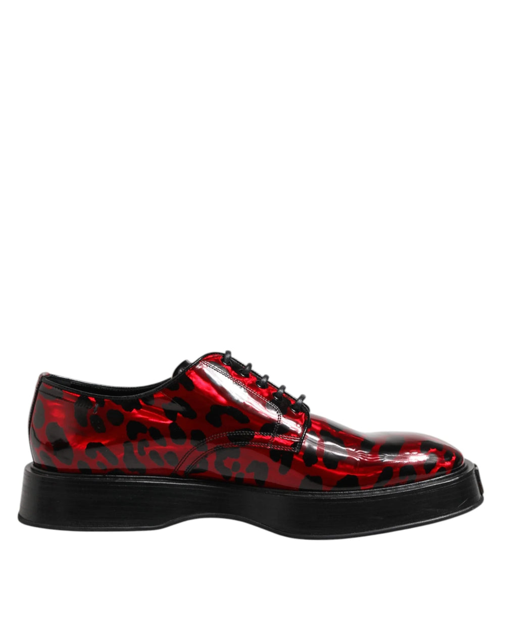 Dolce & Gabbana Red Leopard Derby Formal Men Dress Shoes - EU44/US11 - Shoes