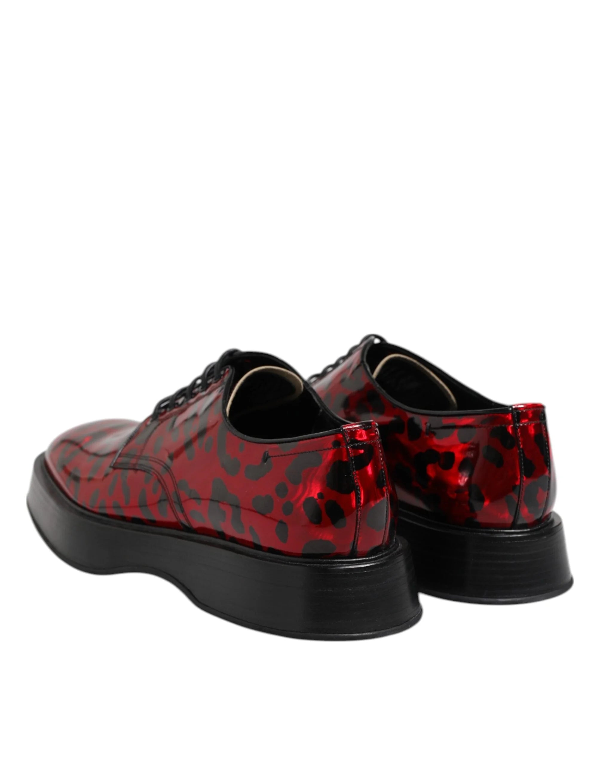 Dolce & Gabbana Red Leopard Derby Formal Men Dress Shoes - EU44/US11 - Shoes