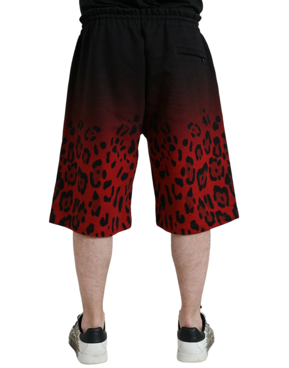 Dolce & Gabbana Red Leopard Print Cotton Bermuda Shorts - Bermudas