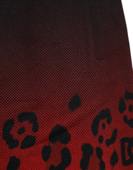 Dolce & Gabbana Red Leopard Print Cotton Bermuda Shorts - Bermudas