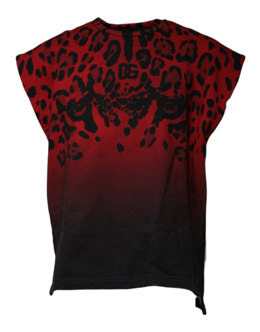 Dolce & Gabbana Red Leopard Print Cotton Sleeveless T-shirt - IT46 | S - Tank Tops