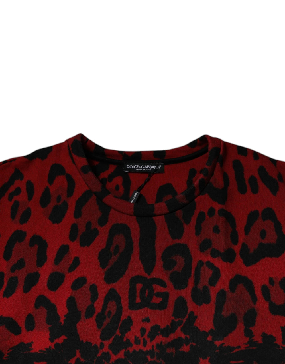 Dolce & Gabbana Red Leopard Print Cotton Sleeveless T-shirt - IT46 | S - Tank Tops