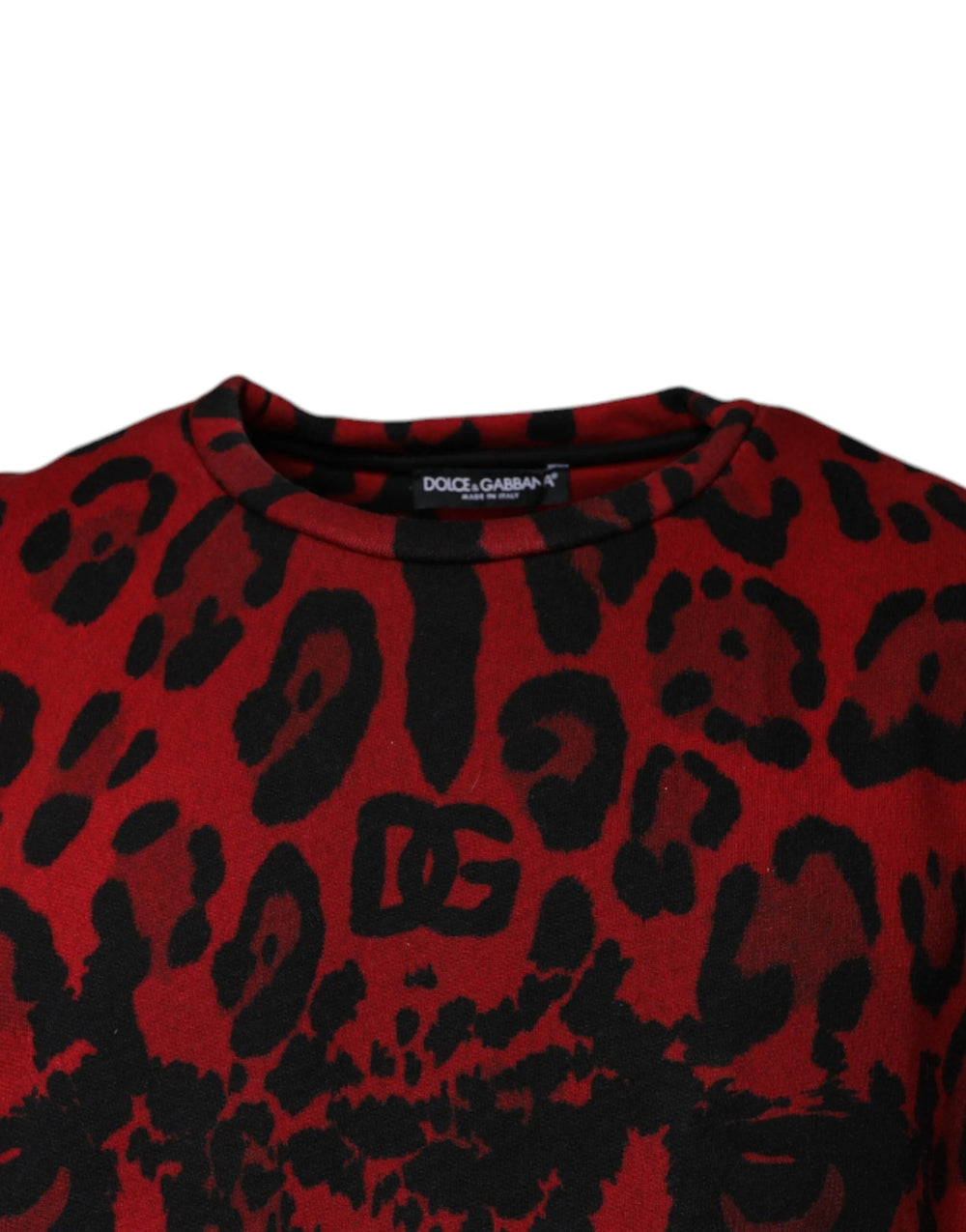 Dolce & Gabbana Red Leopard Print Cotton Sleeveless T-shirt - IT46 | S - Tank Tops
