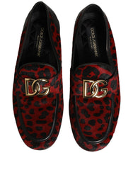 Dolce & Gabbana Red Leopard Print Pony Hair Dress Loafers Shoes - EU40/US7