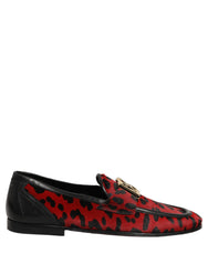Dolce & Gabbana Red Leopard Print Pony Hair Dress Loafers Shoes - EU39/US6
