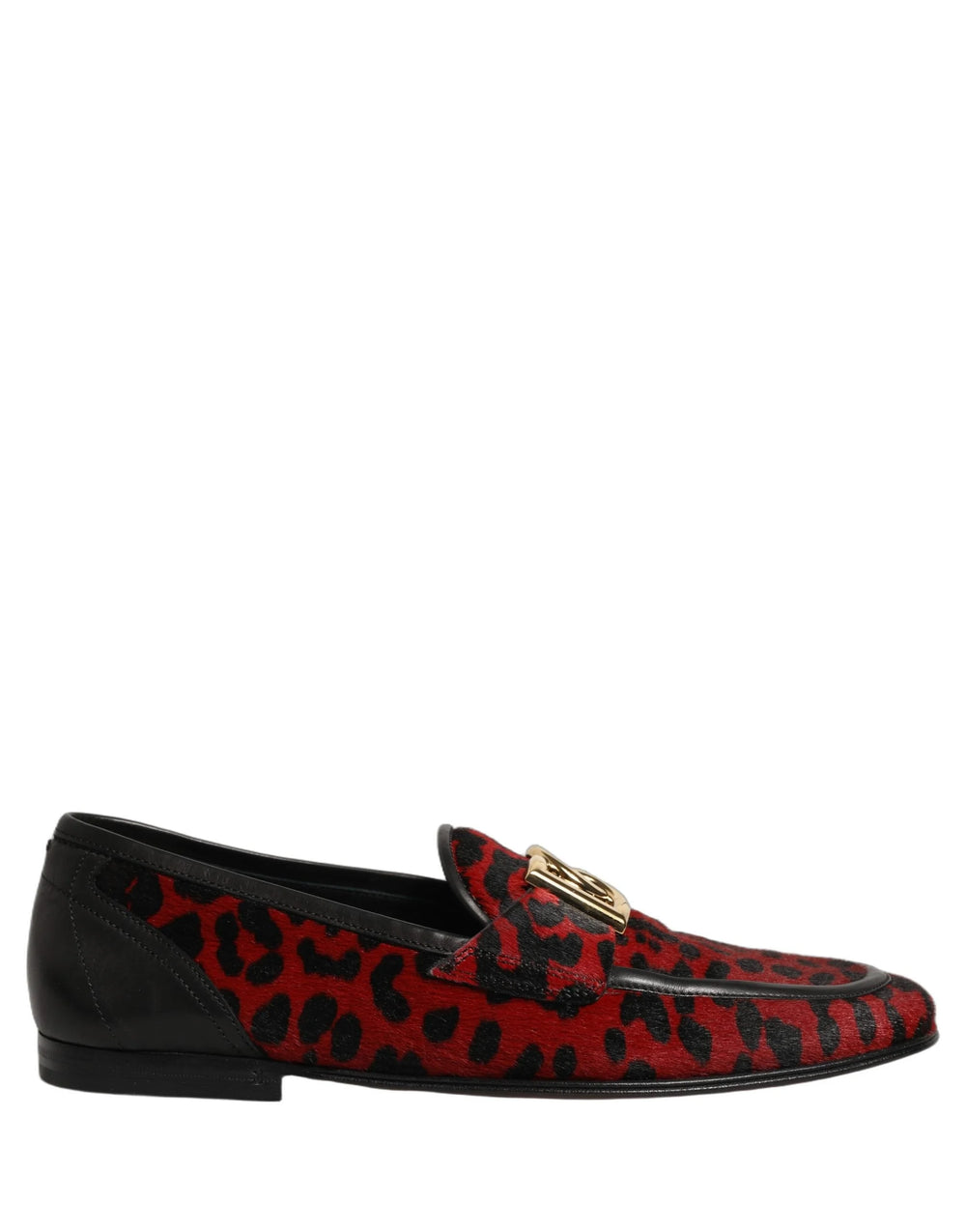Dolce & Gabbana Red Leopard Print Pony Hair Dress Loafers Shoes - EU40/US7