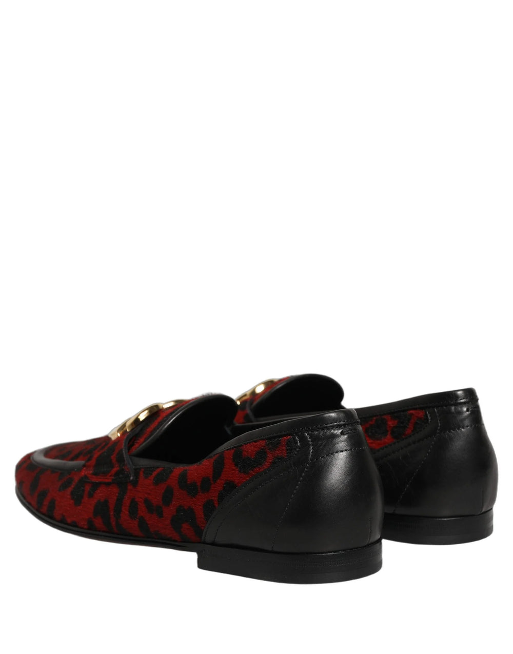Dolce & Gabbana Red Leopard Print Pony Hair Dress Loafers Shoes - EU40/US7