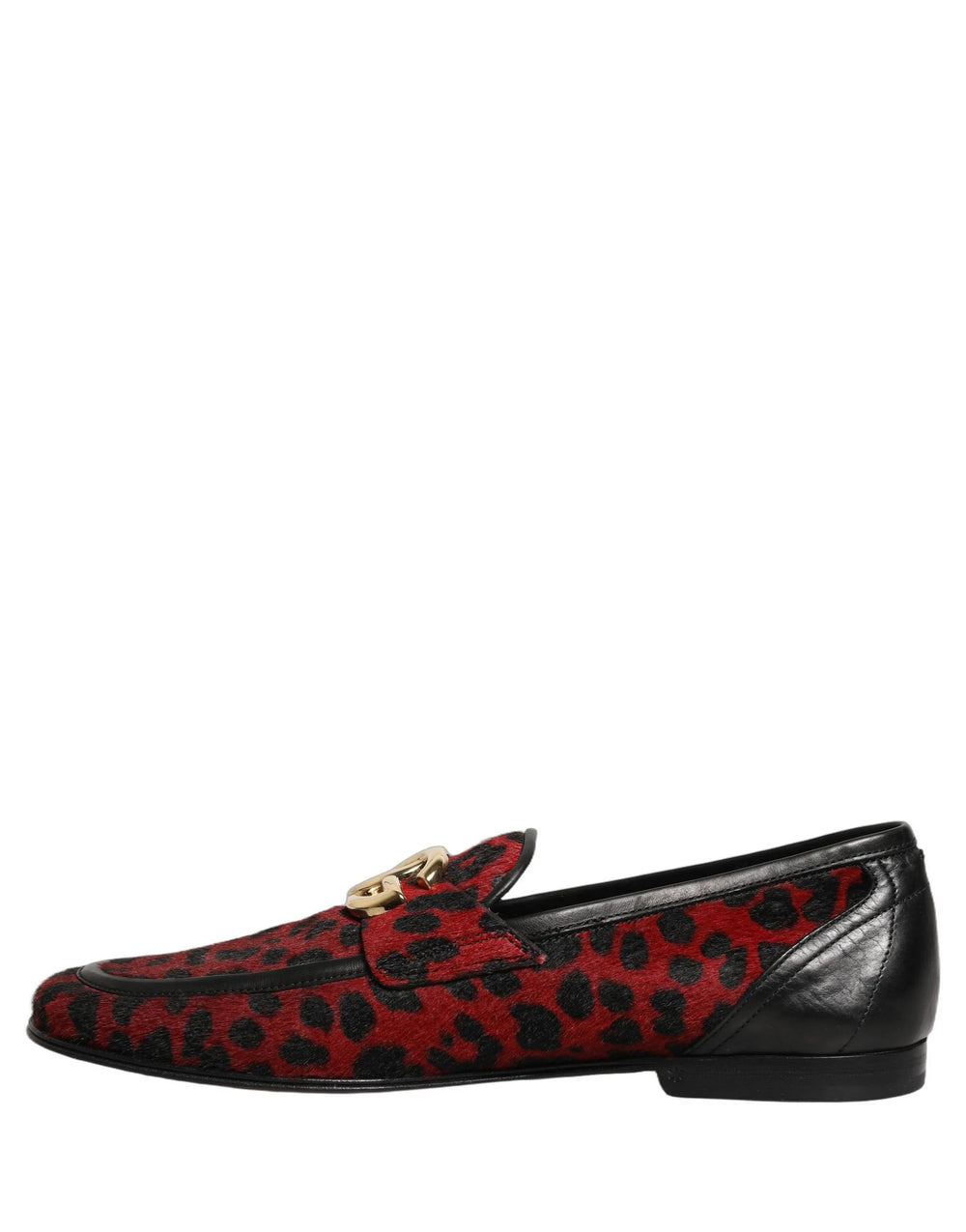 Dolce & Gabbana Red Leopard Print Pony Hair Dress Loafers Shoes - EU40/US7