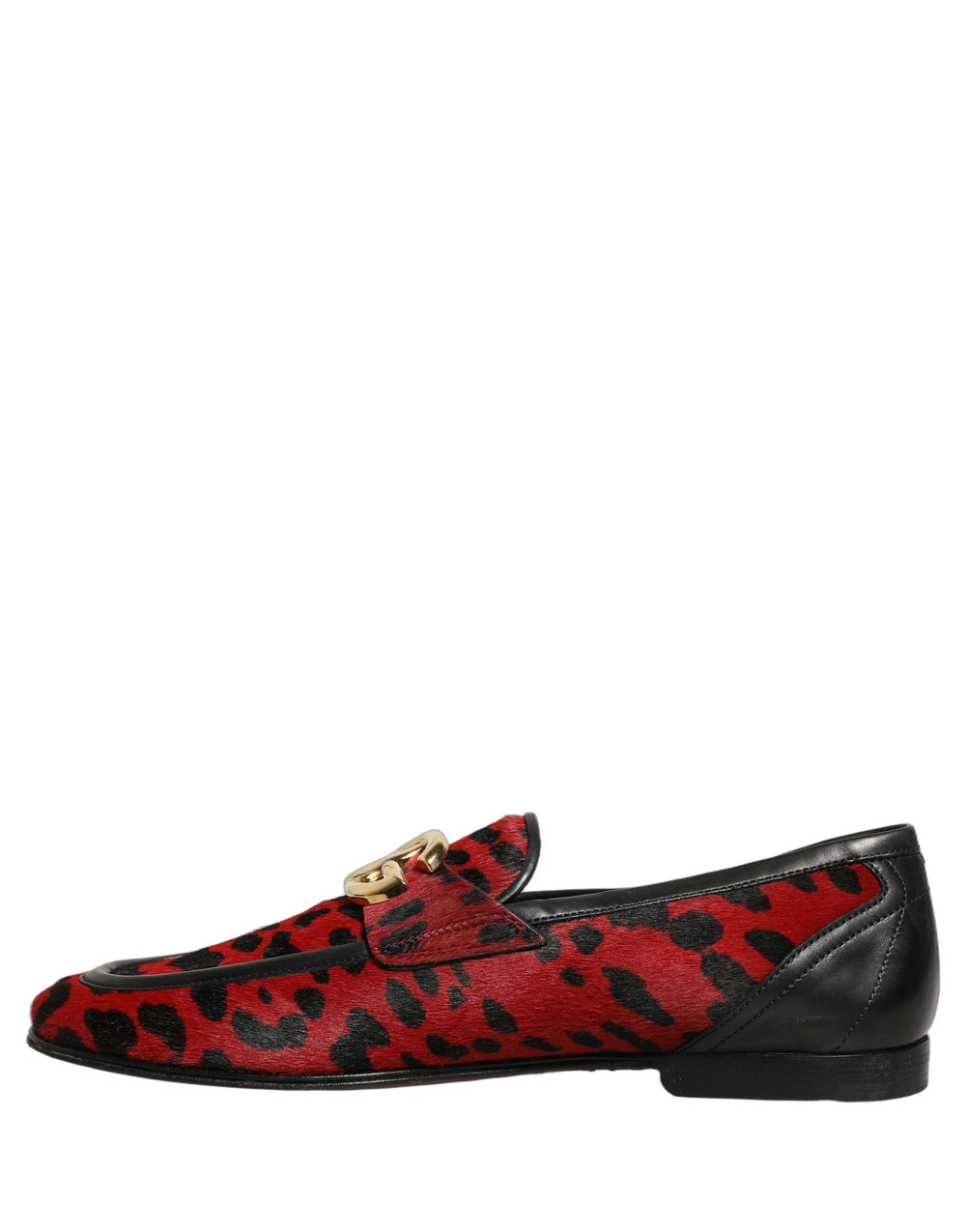 Dolce & Gabbana Red Leopard Print Pony Hair Dress Loafers Shoes - EU39/US6