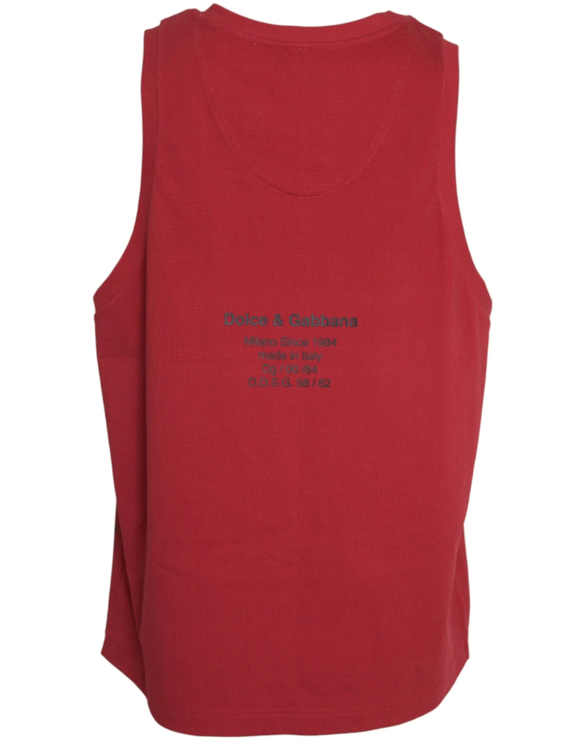Dolce & Gabbana Red Leopard Print Sleeveless Tank T-shirt - IT54 | XL - Tank Tops