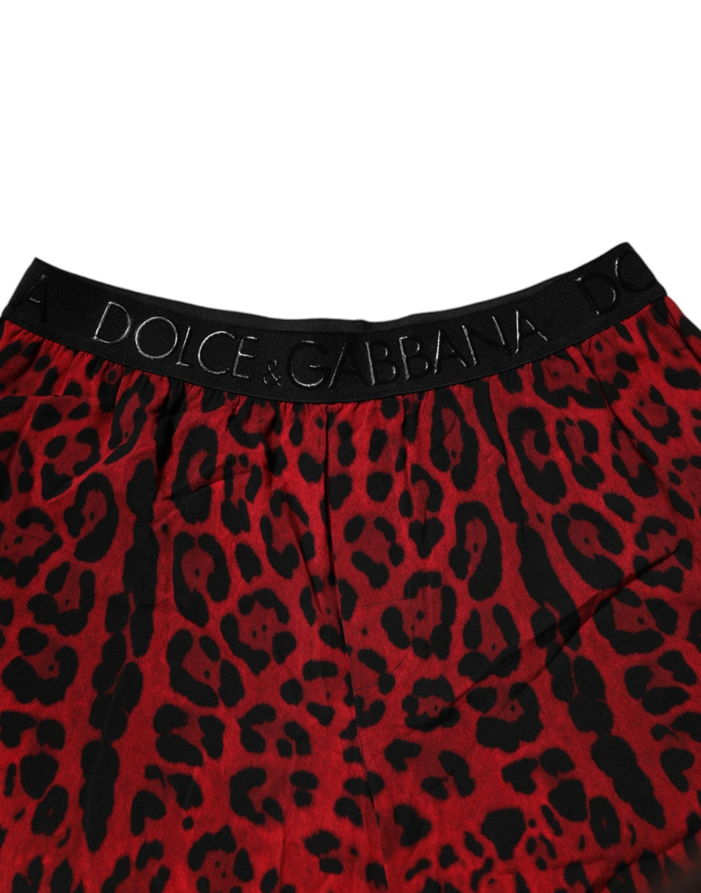 Dolce & Gabbana Red Leopard Print Viscose Bermuda Shorts - Bermudas