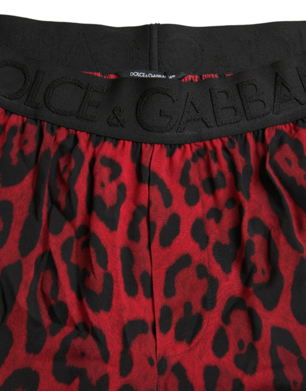Dolce & Gabbana Red Leopard Print Viscose Bermuda Shorts - Bermudas