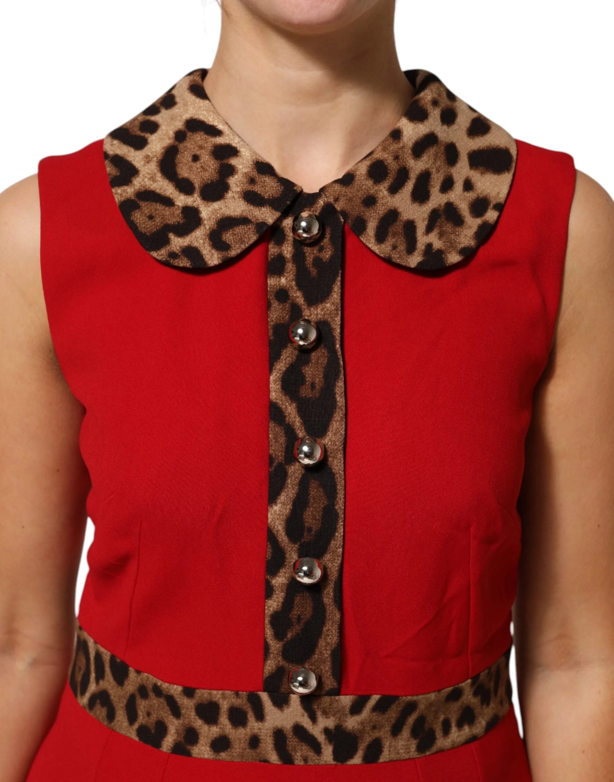Dolce & Gabbana Red Leopard Viscose Sheath A-line Dress - IT44 | L - Dresses