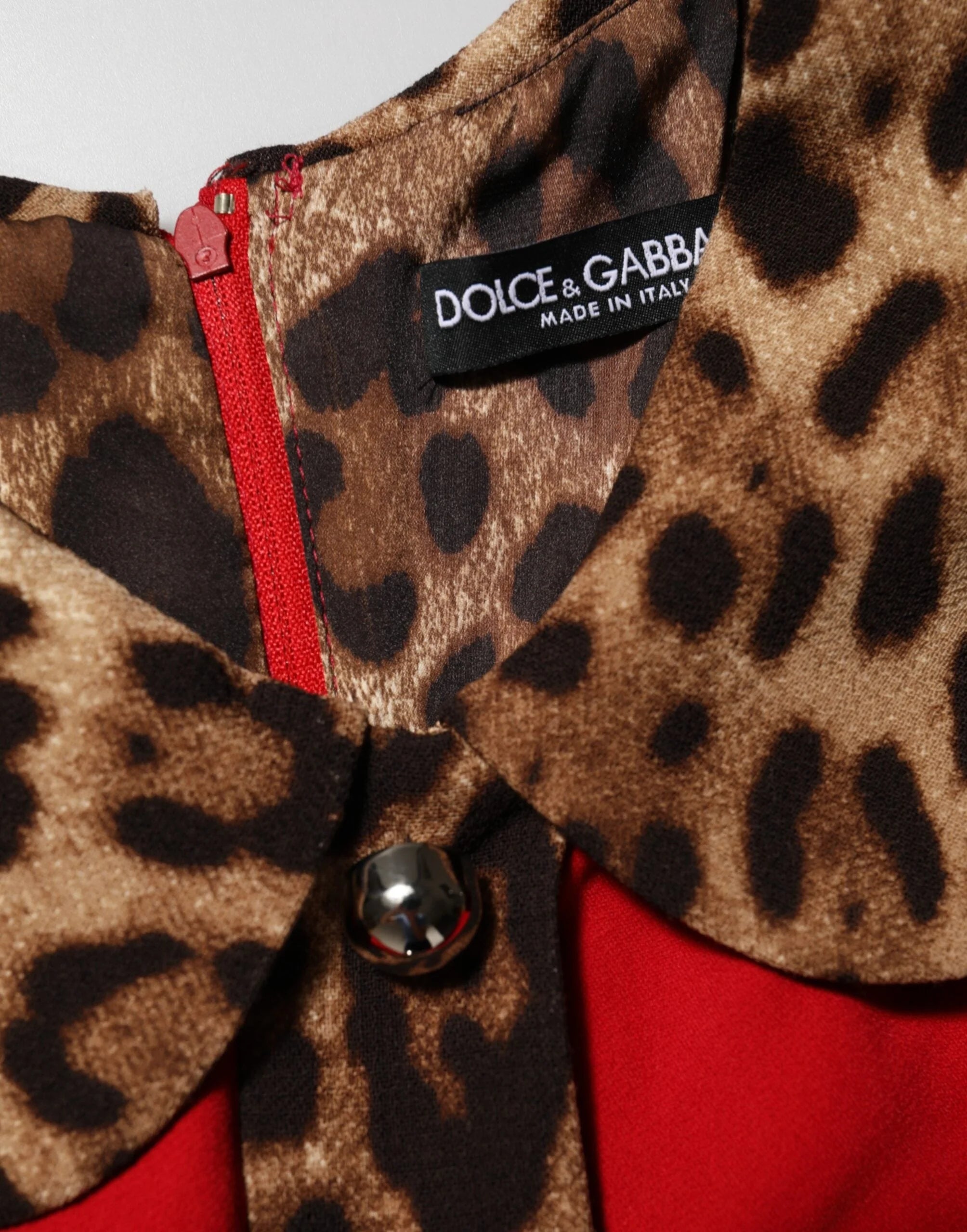 Dolce & Gabbana Red Leopard Viscose Sheath A-line Dress - IT44 | L - Dresses