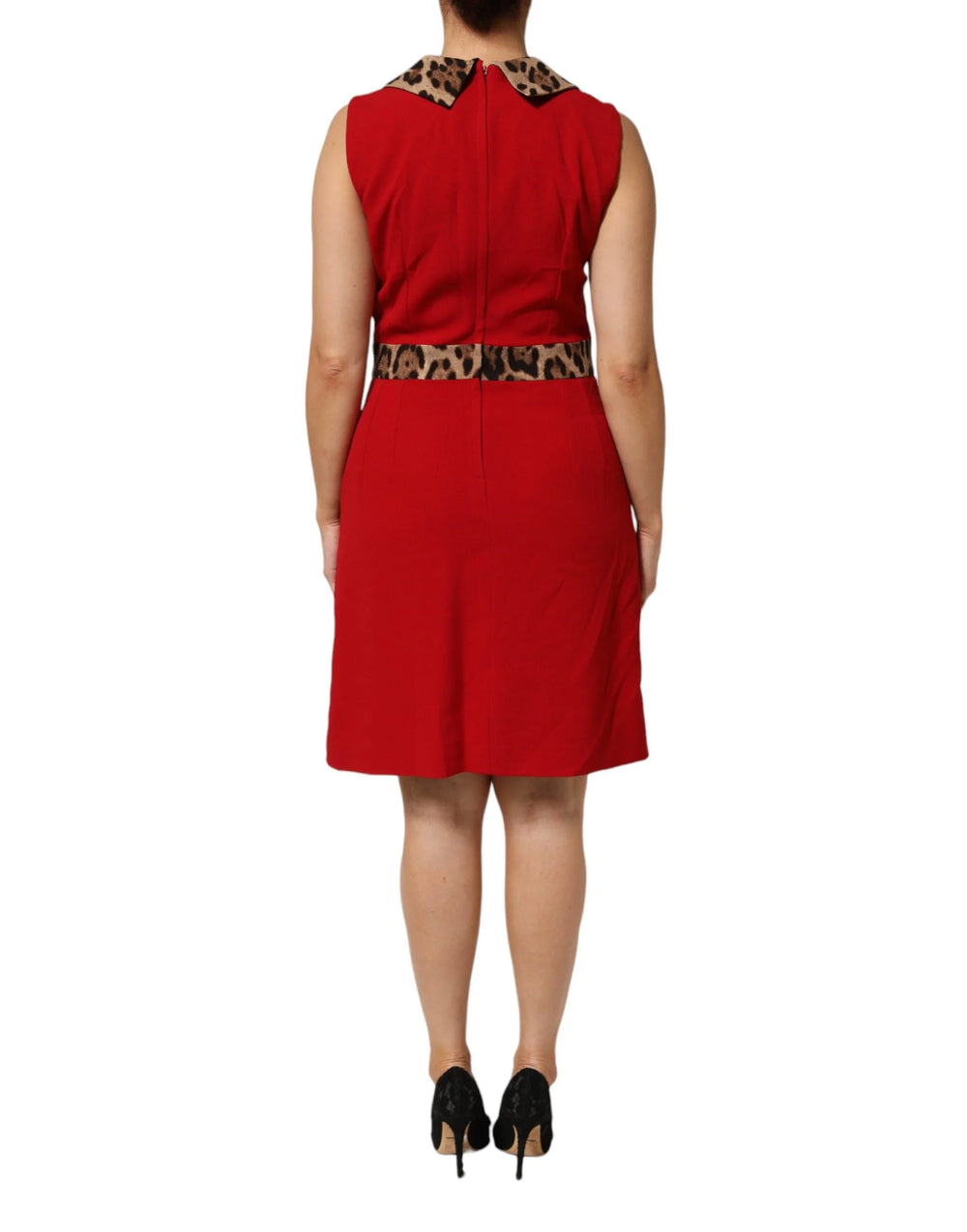 Dolce & Gabbana Red Leopard Viscose Sheath A-line Dress - IT44 | L - Dresses