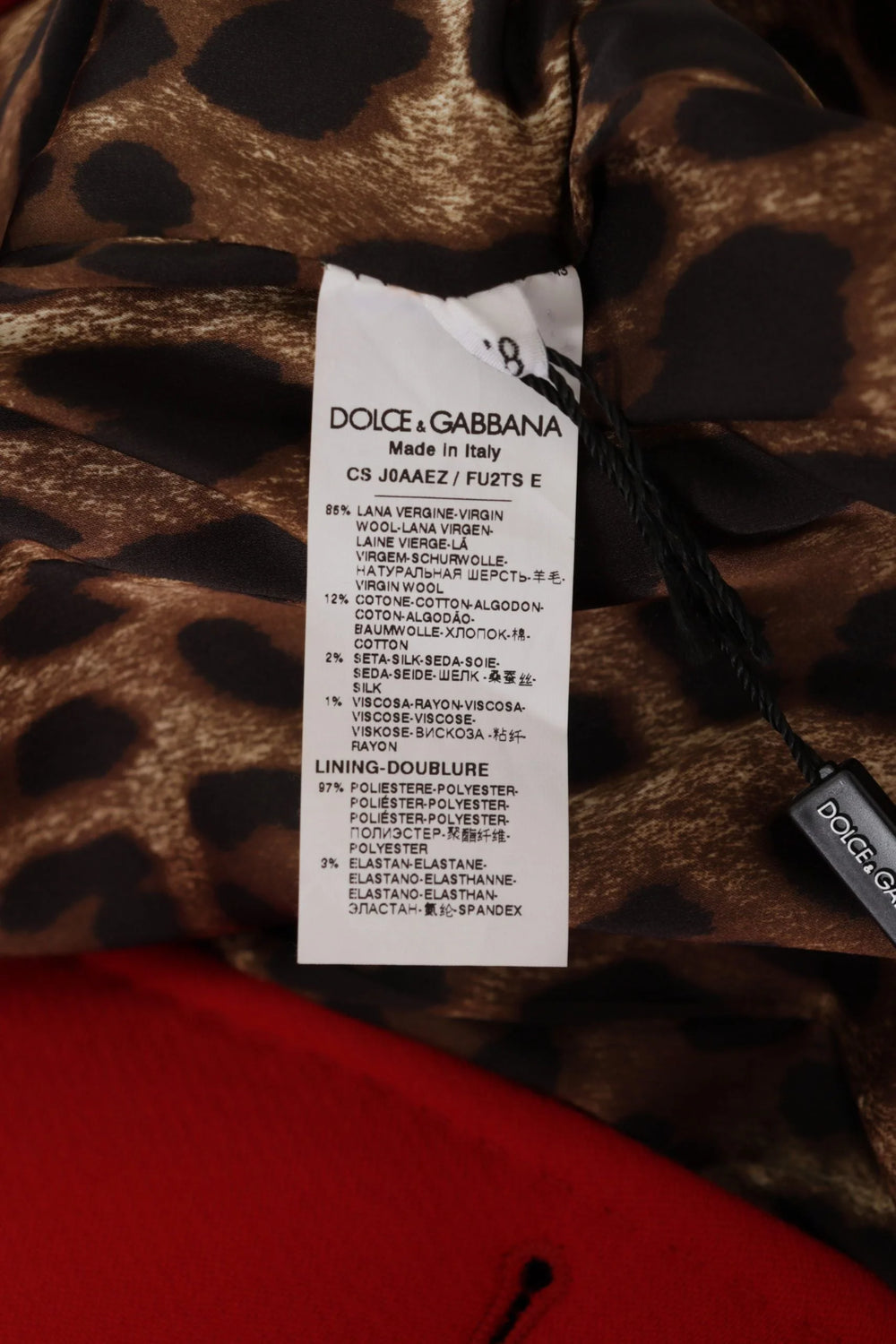 Dolce & Gabbana Red Leopard Wool Trenchcoat Jacket - Trench Coats