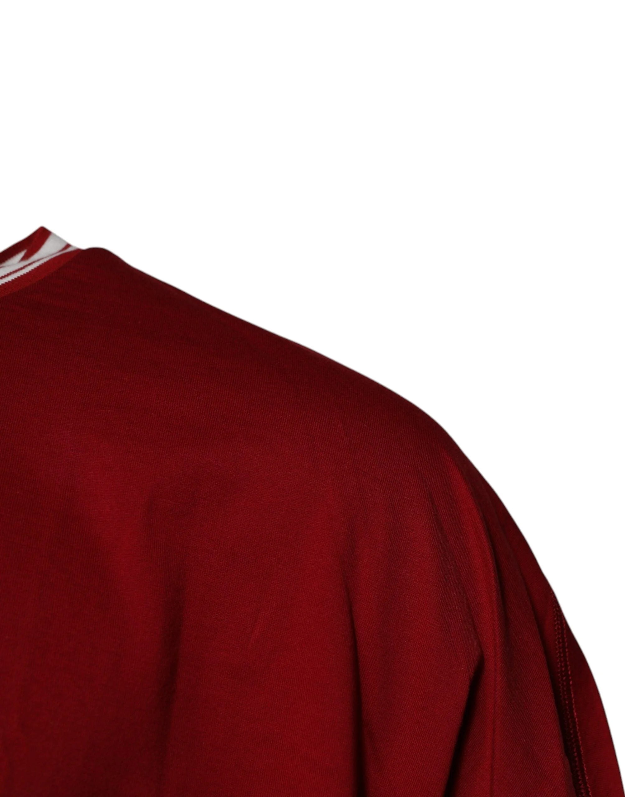 Dolce & Gabbana Red Logo Crown Cotton Crew Neck T-shirt - T-Shirts